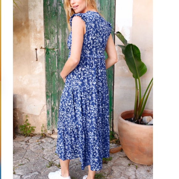 Isabella Oliver Andel Maternity Midi Dress Gorgeous Blue size 2 (US sz 6) - Picture 5 of 11